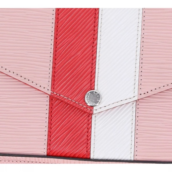 Louis Vuitton Felicie Pochette Limited Edition Pink Red White Stripe Epi Leather - Picture 3 of 12
